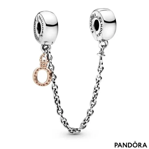 Sigurnosni lančić Pandora s visećim okrunjenim „O”